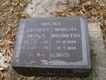 FOURIE Johannes Petrus 1915-1971 & Martha Magrietha 1920-1998