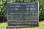 BREWER Peter Jordan 1928-1986 :: NICHOLSON Fay Marie nee BREWER 1924-2013