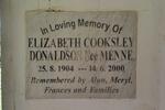DONALDSON Elizabeth Cooksley nee MENNE 1904-2000