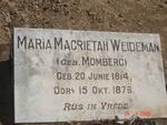 WEIDEMAN Maria Magrietah nee MOMBERG 1814-1876