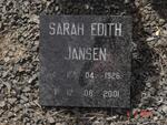 JANSEN Sarah Edith 1926-2001
