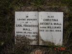 MALL Carl Friederich 1870-1943 & Christina Antenota WILLIAMS -1948