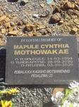 MOTHOWAKAE Mapule Cynthia 1994-2020