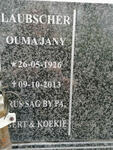 LAUBSCHER Jany 1926-2013