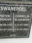 SWANEPOEL Pieter Andries 1932-2007 & Cornelia Elizabeth 1937-2010