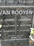 ROOYEN ?.A., van 1930-2016  & Levona 1936-2007