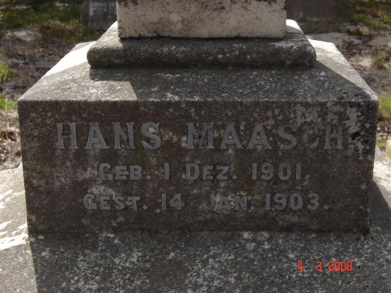 MAASCH Hans 1901-1903