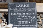 LARKE Elizabeth Maria nee LOUW 1928-2012