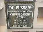 PLESSIS Christopher Peter, du 1943-2013