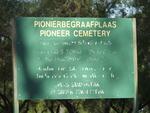 1. Pionierbegraafplaas :: Pioneer Cemetery