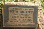 GILLESPIE Bettie nee STRYDOM 1890-1921