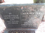 OBERHOLZER Wilhelm -1919 & Anna M.E. 1867-1956