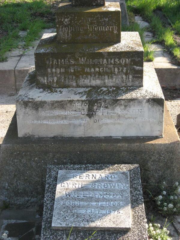 WILLIAMSON James 1872-1919 & Catherine C. 1871-1969 :: WILLIAMSON Bernard Cyril Crowley 1908-1975