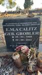 CALITZ E.M.A. nee GROBLER 1909-2002