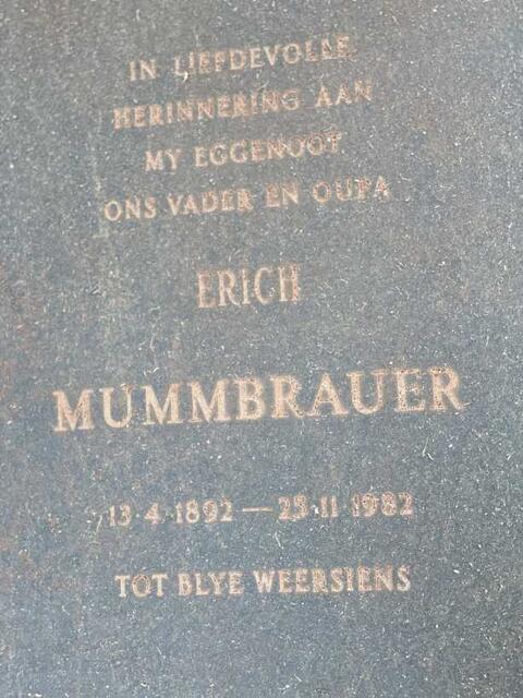 MUMMBRAUER Erich 1892-1982