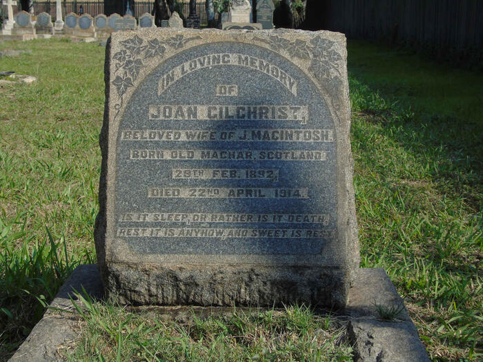MACINTOSH Joan Gilchrist 1892-1914