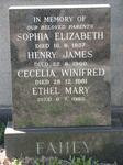 FAHEY Henry James -1960 & Sophia Elizabeth -1957