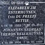 ESTERHUYSEN Johannes Andreas Theron 1928-1989 & Elizabeth J.M. DU PREEZ 1932-2018