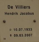 VILLIERS Hendrik Jacobus, de 1933-2007