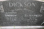 DICKSON Andrew 1871-1968 & Elizabeth SHARP 1883-1970