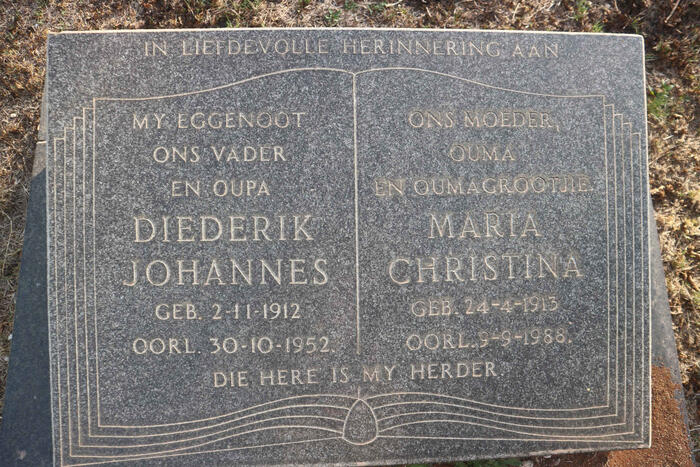 ? Diederick Johannes 1912-1952 & Maria Christina 1913-1988
