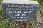 WIENAND Sybil Ponsonby 1905-1982