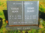 McCABE Leslie Alan 1929-1983 & Esme Mary 1935-2019