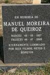 QUEIROZ Manuel Moreira, de 1927-2005