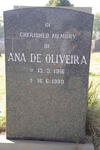 OLIVEIRA Ana, de 1916-1980