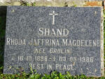 SHAND Rhoda Jaffrina Magdalene nee BROLIN 1896-1986