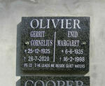 OLIVIER Gerrit Cornelius 1925-2020 & Enid Margaret 1935-1998