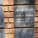 BIDDULPH Maria Sophia 1923-2019