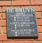 BRUYN Jacobus Paulus, de 1934-2018 & Alwyn Abraham 1936- :: DE BRUYN Nicolas Petrus 1967-