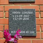 CORDIER Johan 1947-2016