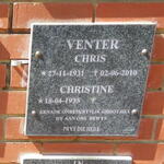 VENTER Chris 1931-2010 & Christine 1935-