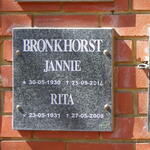 BRONKHORST Jannie 1930-2014 & Rita 1931-2008