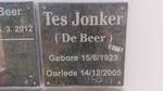 JONKER Tes nee DE BEER 1923-2005