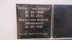 NIEKERK Willie C., van 1946-2011 & Maria I. WEIDEMAN 1948-