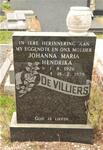 VILLIERS Johanna Maria Hendrika, de 1926-1979