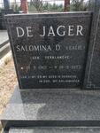 JAGER Salomina D., de nee TERBLANCHE 1912-1972
