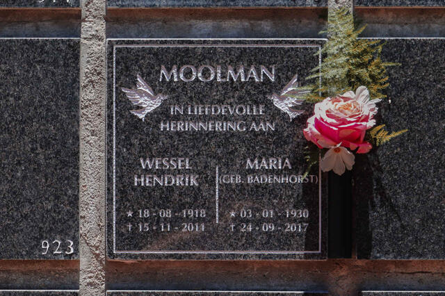 MOOLMAN Wessel Hendrik 1918-2011 & Maria BADENHORST 1930-2017