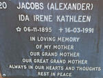 JACOBS Ida Irene Kathleen nee ALEXANDER 1895-1991