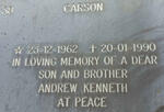 CARSON Andrew Kenneth 1962-1990