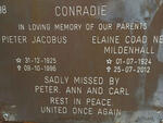 CONRADIE Pieter Jacobus 1925-1996 & Elaine Coad N? MILDENHALL 1924-2012