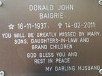 BAIGRIE Donald John 1937-2011