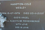 COLE Wesley, HAMPTON- 1979-2001