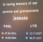 JERRARD Paul 1924-2004 & Lyn 1927-2017