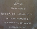 OLIVIER Mary Olive 1913-2002