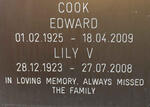 COOK Edward 1925-2009 & Lily V. 1923-2008