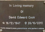 COOK David Edward 1947-2015